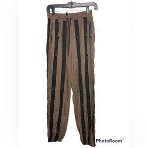 Poster Grl brown/black Y2K goth bungee pull on pants. XS